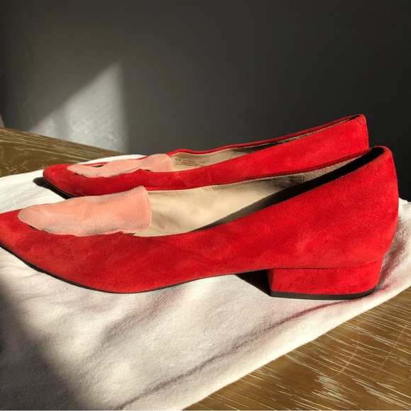 Cole Haan Leah Skimmer Leather Flats red and pink pointy toe Size: 10B - Picture 7 of 12